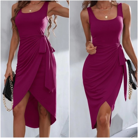 Side Tie Tank High Low Dress - Picture 6 of 11